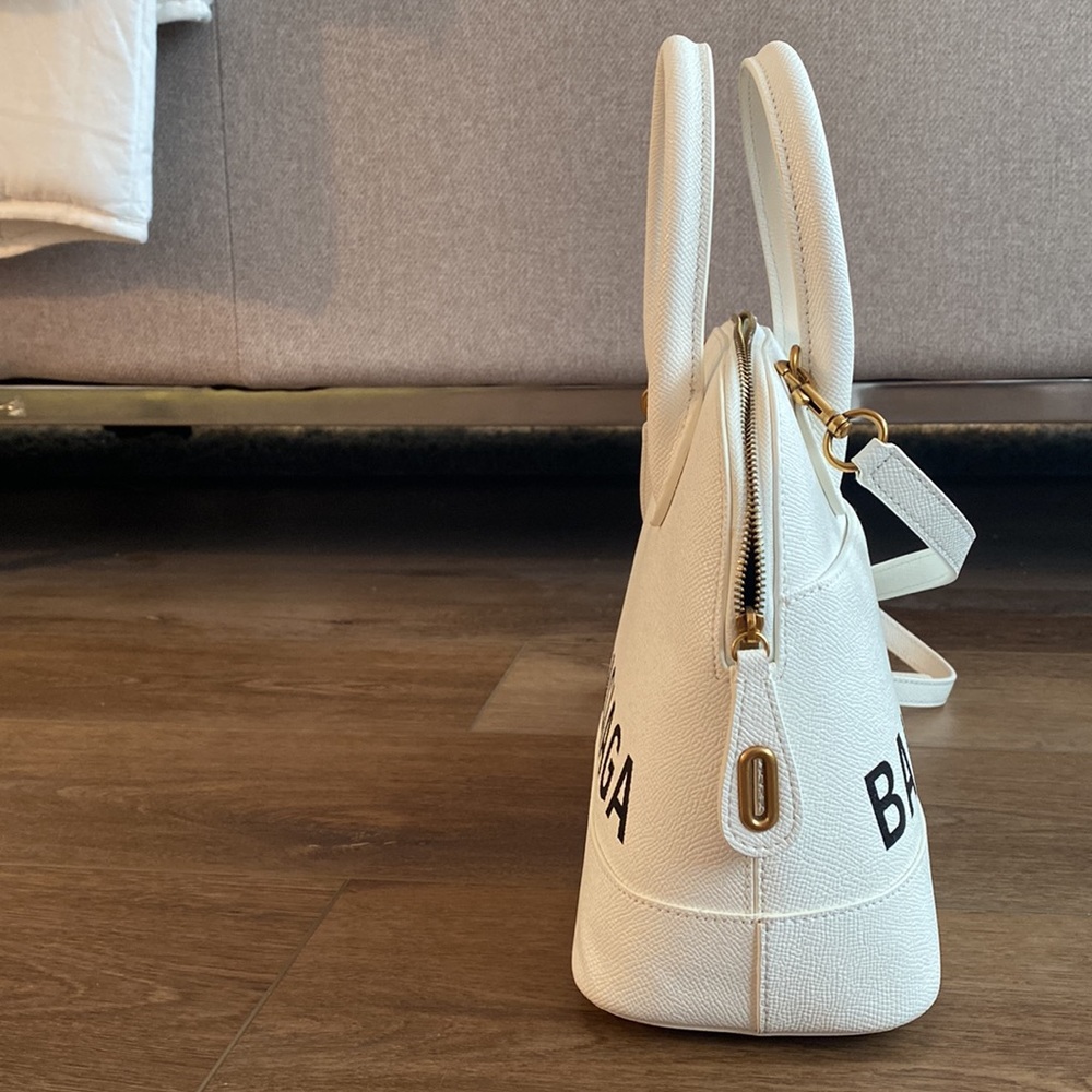 BALENCIAGA • White Leather Small Ville Bag - Picture 3 of 16